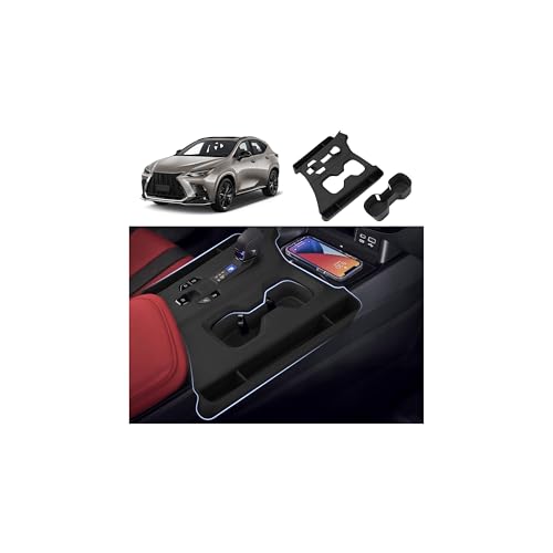 Autorder Silicone Center Console Organizer&Cup Holder for 2022-2025 2026 NX 250/350/350H/450H Accessories Seat Gap Storage Box with Cup Holder Insert Tray Anti-Scratch Gear Shift Panel Trim Cover - size: 2022-2026 NX 250/350/350h/450h