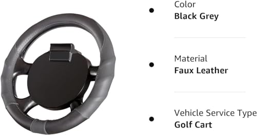 10L0L 13 Inch Golf Cart Steering Wheel Covers for EZGO TXT&RXV 1994-up, Upgraded Microfiber Anti-Slip Steering Wheel Cover with Pu Leather - color: Grey