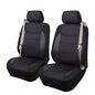 Flying Banner car seat Covers Quality Carbon Fiber Air Mesh Fabric Sport Low High Back Bucket Back Pocket Arm Rest (2 Fronts-Low Bucket-Built-in Seatbelt Compatible, Black) - color: Black -- Built-in Seatbelt Compatible, size: 2 Fronts--Low Bucket--Built-