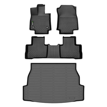 All Weather Car Floor Mats & Cargo Liner for RAV4 Hybrid 2019-2024 2025 Custom Fit Full Set Accessories - Black - style: 6) For RAV4 Hybrid 2019-2025 Set