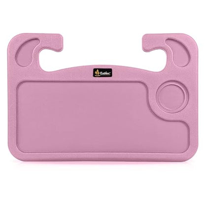 EcoNour 2 in 1 Car Steering Wheel Desk | Steering Wheel Tray for Laptop and Food | Pink Table Tray for Eating with Drinks Holder | Car Accessories - size: Medium-Pink