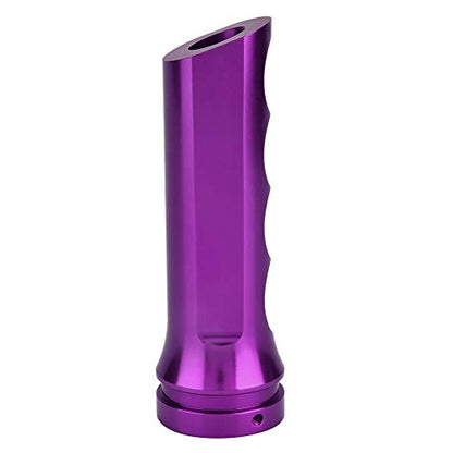 Universal Auto Aluminum Handbrake Cover, Wave Shaped Purple Finish Handle Protector Decorative Hand Brake Sleeve Car Modificate Accessories