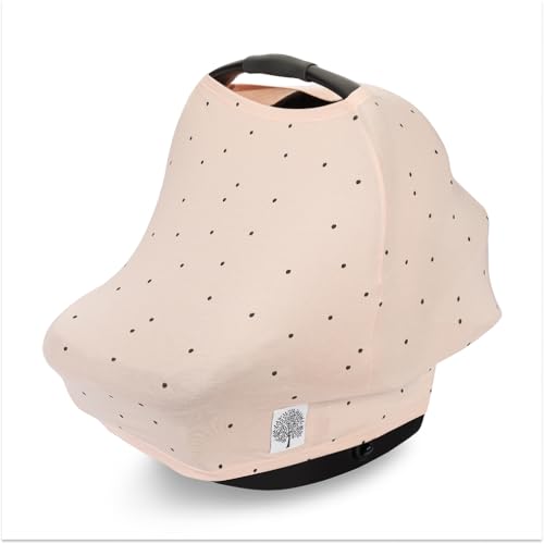 Parker Baby 4 in 1 Car Seat Cover for Girls and Boys - Stretchy Carseat Canopy, Nursing Cover, Grocery Cart Cover, High Chair Cover - "Bliss" - color: Bliss