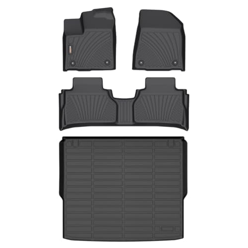 Binmotor-Floor Mats & Cargo Liner for Nissan Murano 2025, 1st & 2nd Row Full Set, TPE Rubber Waterproof Car Mats Heavy Duty Car Floor Liners for Nissan Murano Accessories-Black - style: 1) Car Mats for Nissan Murano (2025)
