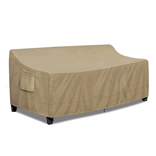 PureFit Outdoor Couch Cover Waterproof Patio Sofa Furniture Covers, 3-Seater Outdoor Cover with Air Vent and Handles, 78W x 35D x 35H Inches, Camel - color: Camel, size: 78"w X 35"d X 35"h