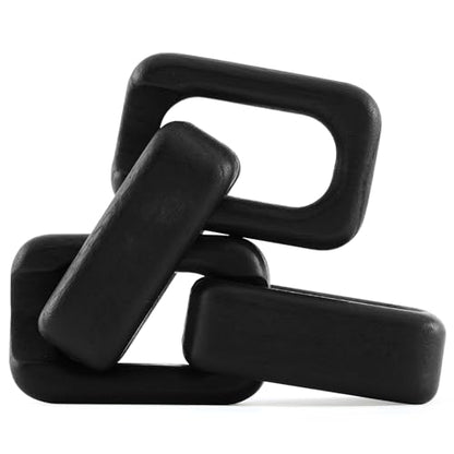 4 Link Wood Knot Decor - Modern Coffee Table Decoration Black Chain Decor Rustic Objects for Bookshelf Home Living Room Bedroom