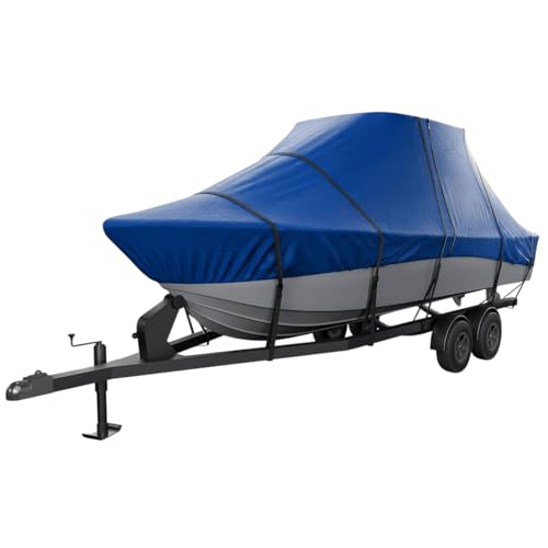 Seal Skin Covers T-Top Boat Cover, Waterproof & Heavy-Duty Cover for Center Console Boats, Fits 28'-30'L x 120" W (Beam), UV & Fade Resistant, Secure Fit with Straps for All-Weather Protection - color: Ocean Blue, size: 28'-30'L x 120"W (beam)