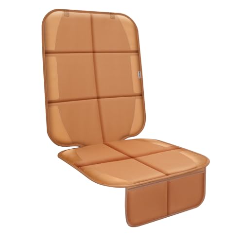 Car Seat Protector for Child Car Seat, Durable 600D Fabric Waterproof Car Seat Cover with Thick Pad Non-Slip Backing，No Imprints (Tan-1 pc) - color: Tan-1 pc