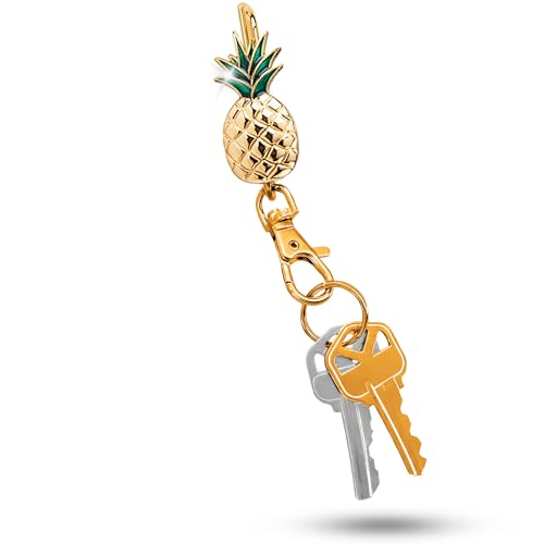 Women’s Bag Charm Key Finder, Car Keychain Hook, Cute Purse Organizer & Tote Bag Accessories, Gifts for Mom - Original - color: Golden Pineapple