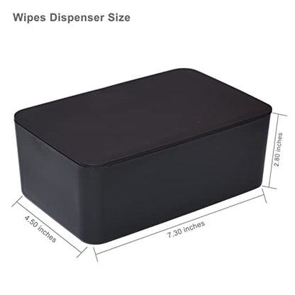 Diaper Wipes Dispenser, Tissue Storage Box Case, Wet Wipe Dispenser Holder with Lid for Home, Office, Cars (Black) - color: Black