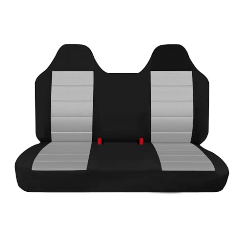 Thickened Oxford Cloth Front Solid Bench Seat Covers with Molded Headrests fit for Ford F150 1999 2000 2001 2002 2003 2004 -Gray - color: gray, size: 1999-2004