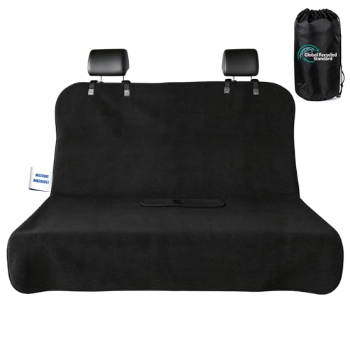 Car Seat Cover Towel, Waterproof Sweat Absorbent Back Seat Protector for Sedans SUVs & Minivans, Non-Slip Machine Washable Rear Bench Cover for Post-Gym, Beach, Pets & Kids (Black) - color: Black, size: Back-1pc