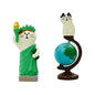 RAQWI Cute Mini Cat Holding the Torch Figurine Cute Cat Standing on Globe Figurine for Office, Home Decoration Perfect Cute Cat Gift for Cat Lovers - style: Globe