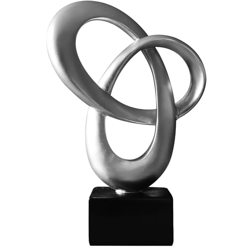 Dosker Knot Decor Mobius Stripe Statue,Modern Abstract Sculpture for Home Decor,Coffee Table Decor for Living Room,Office(Silver) - color: Sliver