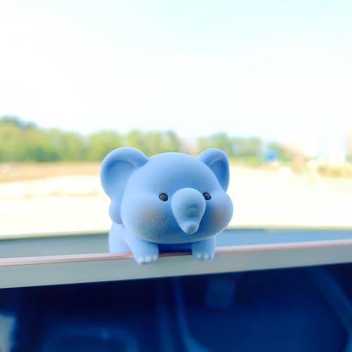 Cute Furry Animal Rear View Mirror Accessories, Car Dashboard Ornament Center Screen Decoration Rearview Mirror Charm, Car Accessories Interior Decor for Women/Men - style: Elephant