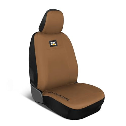 CAT DuraDrive Car Front Seat Cover – (1) pc, Beige Oxford, Heavy Duty Protection, Semi-Universal Fit – Durable Water-Resistant Auto Seat Protector for Truck, SUV, Sedan – Easy Install & Washable - color: Beige 1 Front