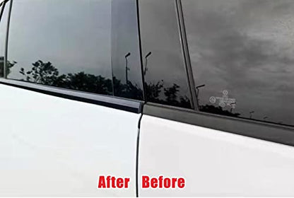 NANSH 16Ft Glossy Black Extra Thick Auto Molding Trim Universal Bumper Window Door Body Side Decorative Strip Scratch-Proof (Width: 5/16inch [8mm]) - size: Width: 5/16inch [8mm]