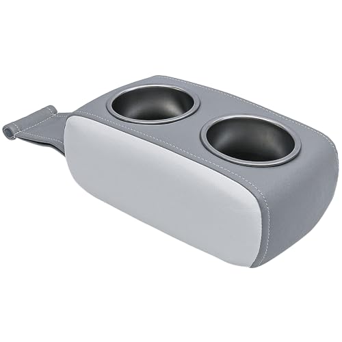 Boat Cup Holder Pontoon Cup Holder Double Drink Holder Portable Drink Bottle Holder Stainless Steel Universal Drinks Holder Beverage Holder for Boat Yacht RV Car (White and Gray) - color: White and Gray
