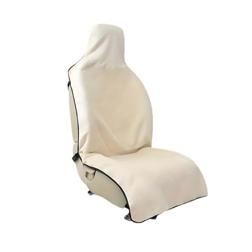 ZIMISI Waterproof Car Seat Covers, Non-Slip Towel Front Seat Covers, Sweat Car Seat Protector Cover for Gym Workout, Yoga, Running, Swimming, Beach & Hiking (Beige) - color: Beige