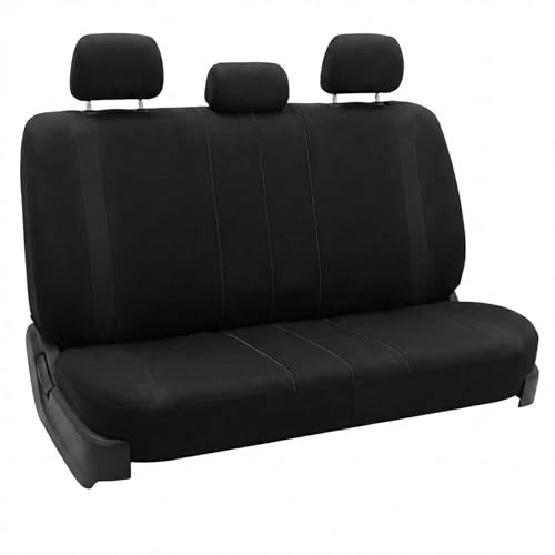 FH Group Car Seat Cover for Back Seat Black Seat Cover Universal Fit Rear Seat Cover Split Bench Cosmopolitan Cloth Car Seat Protector for Dogs and Kids, Car Interior Accessories for SUV, Sedan & Van - color: BLACK, size: REARSET