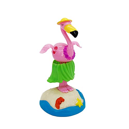 YGMONER Solar Powered Dancing Hula-Hula Flamingo Car Dashboard Ornaments Swinging Dress Animated Bobble Dancer Car Decor (Flamingo B) - color: Flamingo B
