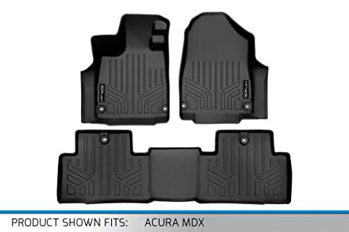 SMARTLINER Custom Fit All Weather Floor Mats 2 Row Liner Set Compatible with 2022-2025 Acura MDX - color: Acura MDX 2022 - 2025