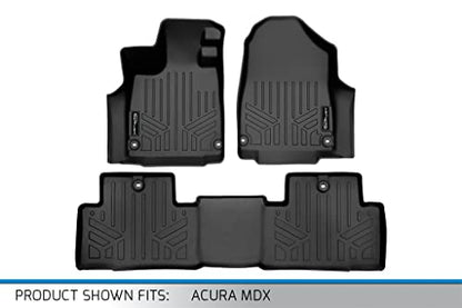 SMARTLINER Custom Fit All Weather Floor Mats 2 Row Liner Set Compatible with 2022-2025 Acura MDX - color: Acura MDX 2022 - 2025