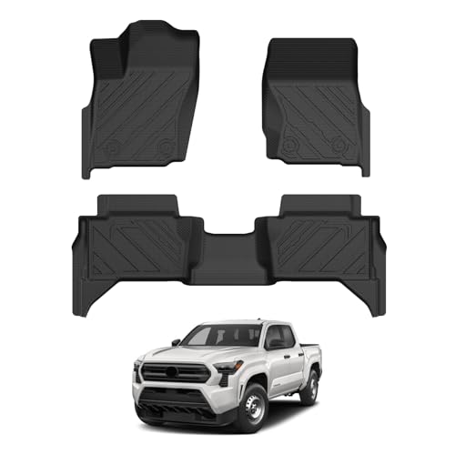 Floor Mats for Toyota Tacoma 2024 2025 2026 Double Cab Auto Tran(Not fit Hybrid), All Weather Floor Mat for Tacoma Accessories, Heavy Duty Tacoma TRD/SR/SR5/limited Car Mats, Car Accessories - size: 2)Toyota Tacoma (Not fit Hybrid)【2024-2026】