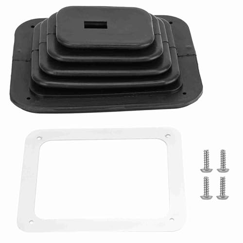 Universal Rubber Gear Shifter Boot Cover, 6.7 x 5.5 inches Car Gear Shift Dust Cover with Metal Spacer and Screw Replacement for 350 Car