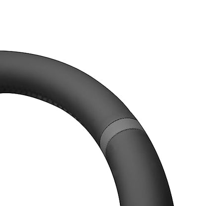 MEWANT Hand Stitch Black Genuine Leather Steering Wheel Wrap for Dodge Ram 1500 Laramie Big Horn 2019-2021 - color: Black Genuine Leather&Grey Stripe&Grey Thread
