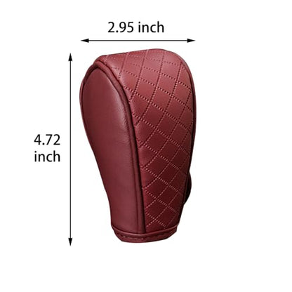 Gear Shift Knob Cover PU Leather Car Stick Shift Knob Cover Universal Fit for Most Cars, Non-Slip Gear Shifter Protector, Stylish Gear Shift Hoodie (Wine red) - color: Wine red