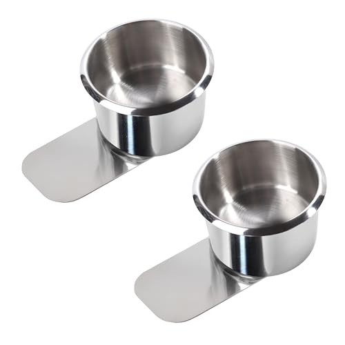 GSE Games & Sports Expert Stainless Steel Cup Holder, Drop-in Cup Holder for Casino Poker Tables, Work Desks, Boats, RVs, Cards & Trucks (Slide Under) - color: Jumbo, style: 2-Pack