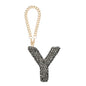 MECCANIXITY Bling Car Letter Charm, Initial Y Letter Interior Car Rear View Mirror Decoration Hanging Crystal Ornaments for Women Bags Water Cup DIY Craft, Gray - style: Y Letter