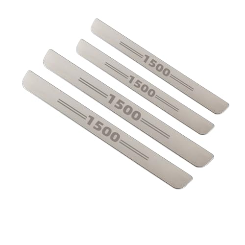Stainless Steel Door Sill Scuff Plate for 2019-2026 RAM 1500 4 Door (Silver, Outer) - color: Silver, size: outer