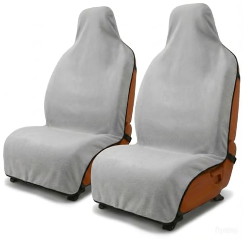 Grey Car Seat Covers, 2PCS Premium Auto Seat Towel Fit Cars SUV Trucks, Ideal Gift for Active People Who Work Sweat Swim Run Beach - color: Gray, size: 2packs