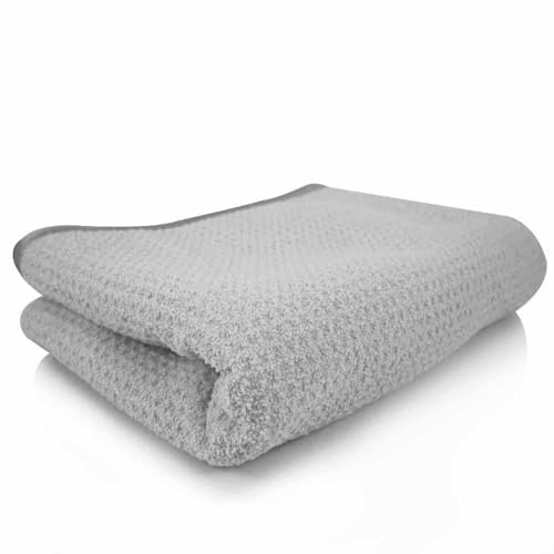 Chemical Guys Waffle Weave Gray Matter Microfiber Drying Towel - 25" x 36",Premium Blend Microfiber Towel with Soft-Banded Edging for Scratch-Free Car Drying,Ultra Absorbent,(Pack of 12) - color: Gray, size: 25"x 36" (Pack of 12)