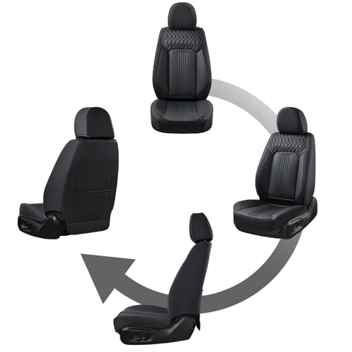 Coverado Seat Covers, Car Seat Covers Front Seats, Black Seat Cover, Waterproof Car Seat Cushion, Front Car Seat Covers Leatherette Car Seat Protector Universal Fit Most Cars - color: Air Backrest-Black, size: Front