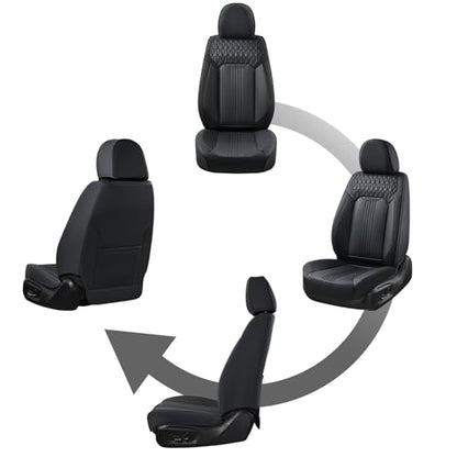 Coverado Seat Covers, Car Seat Covers Front Seats, Black Seat Cover, Waterproof Car Seat Cushion, Front Car Seat Covers Leatherette Car Seat Protector Universal Fit Most Cars - color: Air Backrest-Black, size: Front