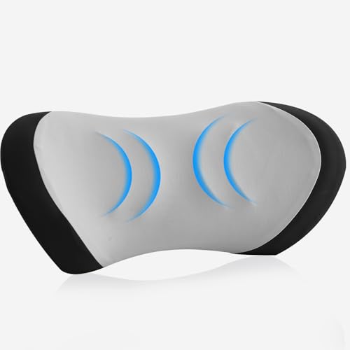 Lumbar Support Pillow for Office Chair - Lumbar Pillow for Car - Ergonomic Lumbar Support Pillow for Car Automotive Seat Cushions - color: Black and Gray