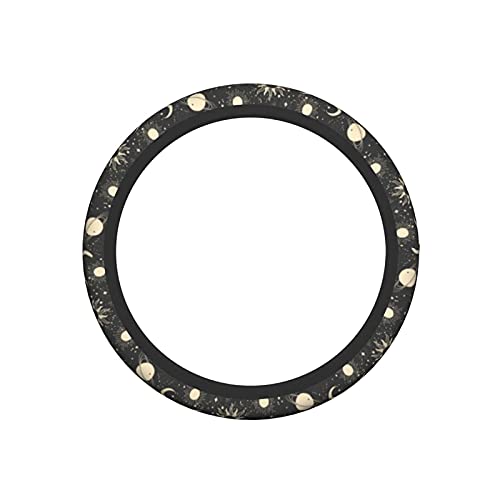 Sun and Moon Steering Wheel Covers Non Slip Neoprene Space Wheel Protector Universal 15 inch for Men Women - color: Black5