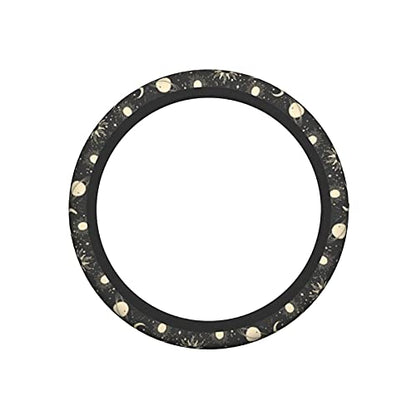 Sun and Moon Steering Wheel Covers Non Slip Neoprene Space Wheel Protector Universal 15 inch for Men Women - color: Black5