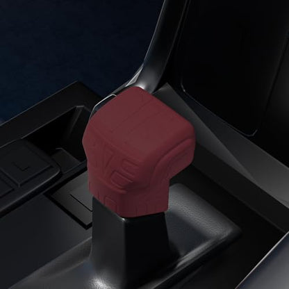 Compatible with Toyota Tundra/Sequoia 2022-2026 with Tacoma 2024 2025 2026,Gear Shift Knob Cover,Protection Cover,Shifter Gear Hand Brake Trim Cover(Mecha Pattern Design) (Red)