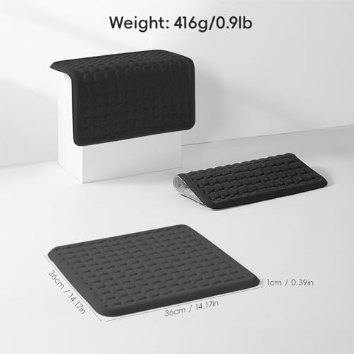 BABUR Gel Seat Cushion, Long Sitting Cooling Gel Hip Cushion, Breathable Anti Slip Office Chair Cushion, Car, Wheelchair, Travel - Black