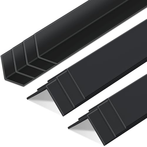 Sasylvia 10 Pcs Wall Corner Protector Guards, Vinyl 1 x 36 Inch Corner Trim Molding, Avoid Scratching Scuffs, Ease Install and Cleaning for Door Countertop Furniture Cabinet Protection, Black - color: Black, size: 1 x 1 x 36 Inches