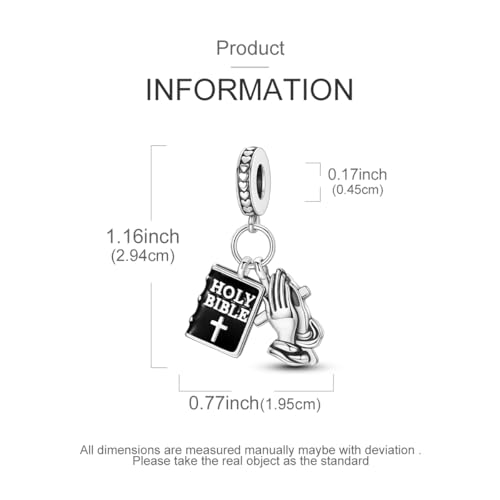 NARMO Charms for Bracelets 925 Sterling Silver Star Dangle Charms Car Keys Lipstick Dangle Charm Beads for Women Bracelets Necklace - color: The Praying Hands