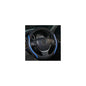 Steering Wheel Cover Blue, Carbon Fiber Car Steering Wheel Covers with Coasters Universal 14.5-15 inch Leather Microfiber Breathable Anti-Slip Steering Wheel Accessories Set - color: Blue, size: Medium