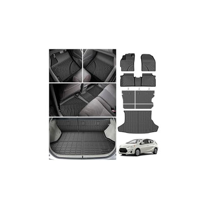 Cartist Floor Mats for Toyota Prius 2010-2015 (Not fit Plug in, V or C), All Weather Cargo Liner for Prius Accessories, Heavy Duty TPE Cargo Mats, Car Accessories - size: 1)Toyota Prius 10-15 Full Set
