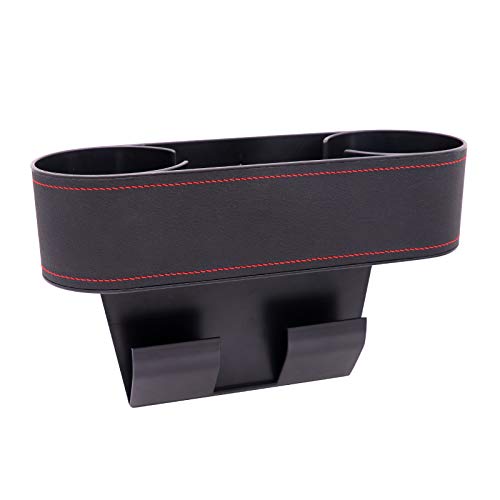 Car Seat Organizer Cup Drink Holders,Multifunctional Gap Filler Storage Box,Insert Organization Helps Reduce Distracted Driving&Holds Phone Mount Mug Bottle Cellphones Coasters Wallet Cards (Black) - color: UGBD-Black