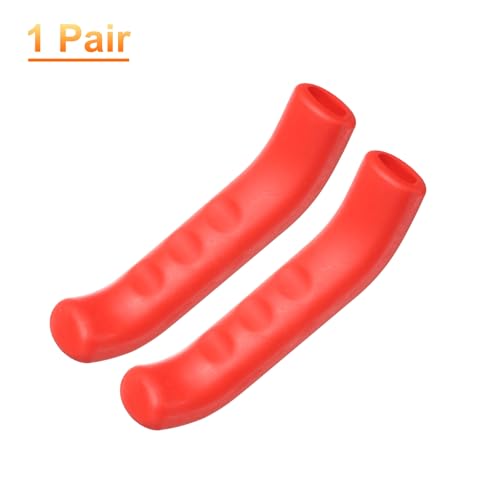 HARFINGTON 1 Pair Bike Brake Lever Cover Silicone Brake Lever Grip Protector Anti-Slip Brake Handle Protection Covers Sleeve for Mountain Road Bike Cycling, Red - color: Red