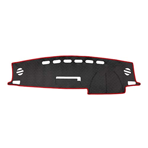 X AUTOHAUX Car Dashboard Cover Nonslip Black Red Sun Pad for Toyota RAV4 2013-2018